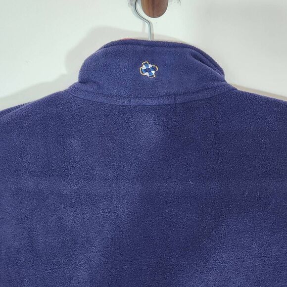 Castaway Red and Blue Fleece Quarter-Zip Pullover Size XL Preppy Fleece Pullover - Picture 6 of 8